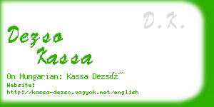 dezso kassa business card